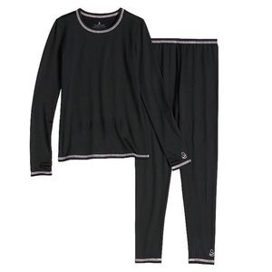 Cuddl Duds Warm Layers 2pc Base Layer Set NEW Comfort Stretch Black XS 4/5